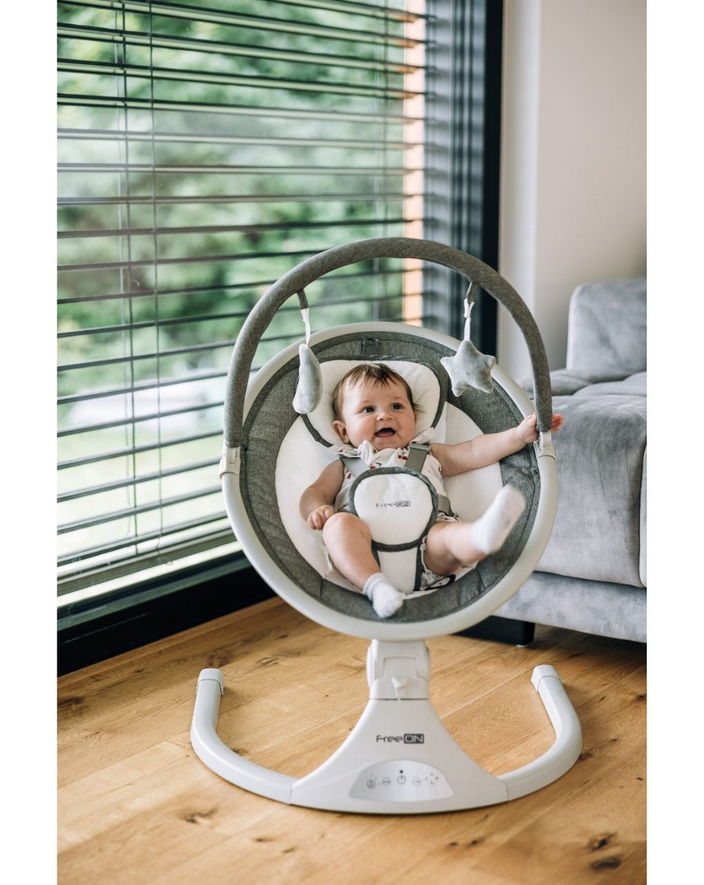 Freeon ηλεκτρικό ρηλάξ elite swing με μουσική grey 84898 - Freeon
