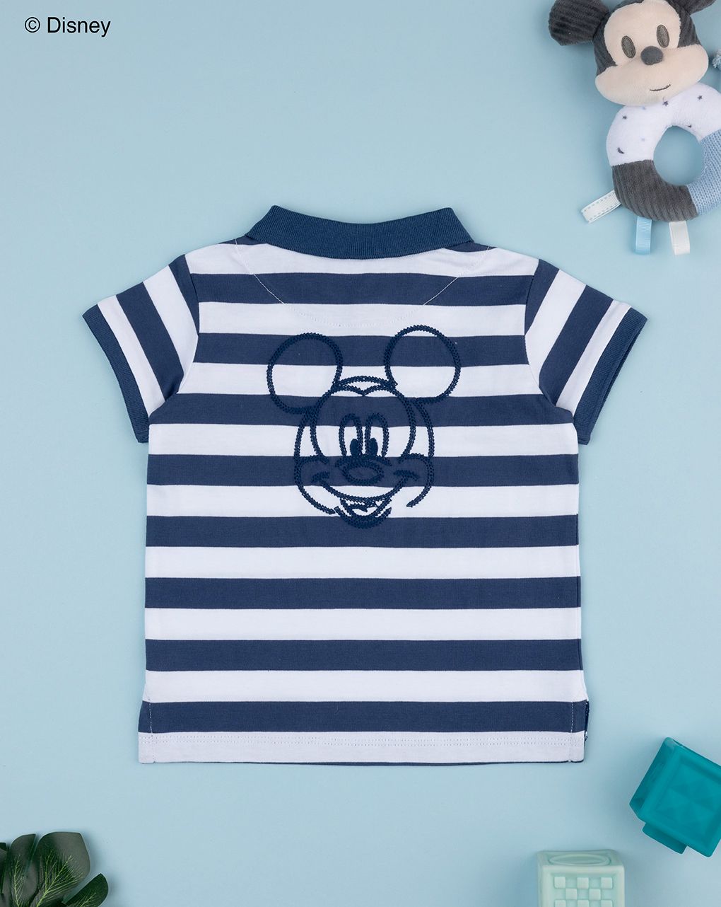 βρεφικό t-shirt πόλο πικέ ριγέ mickey για αγόρι - Prénatal