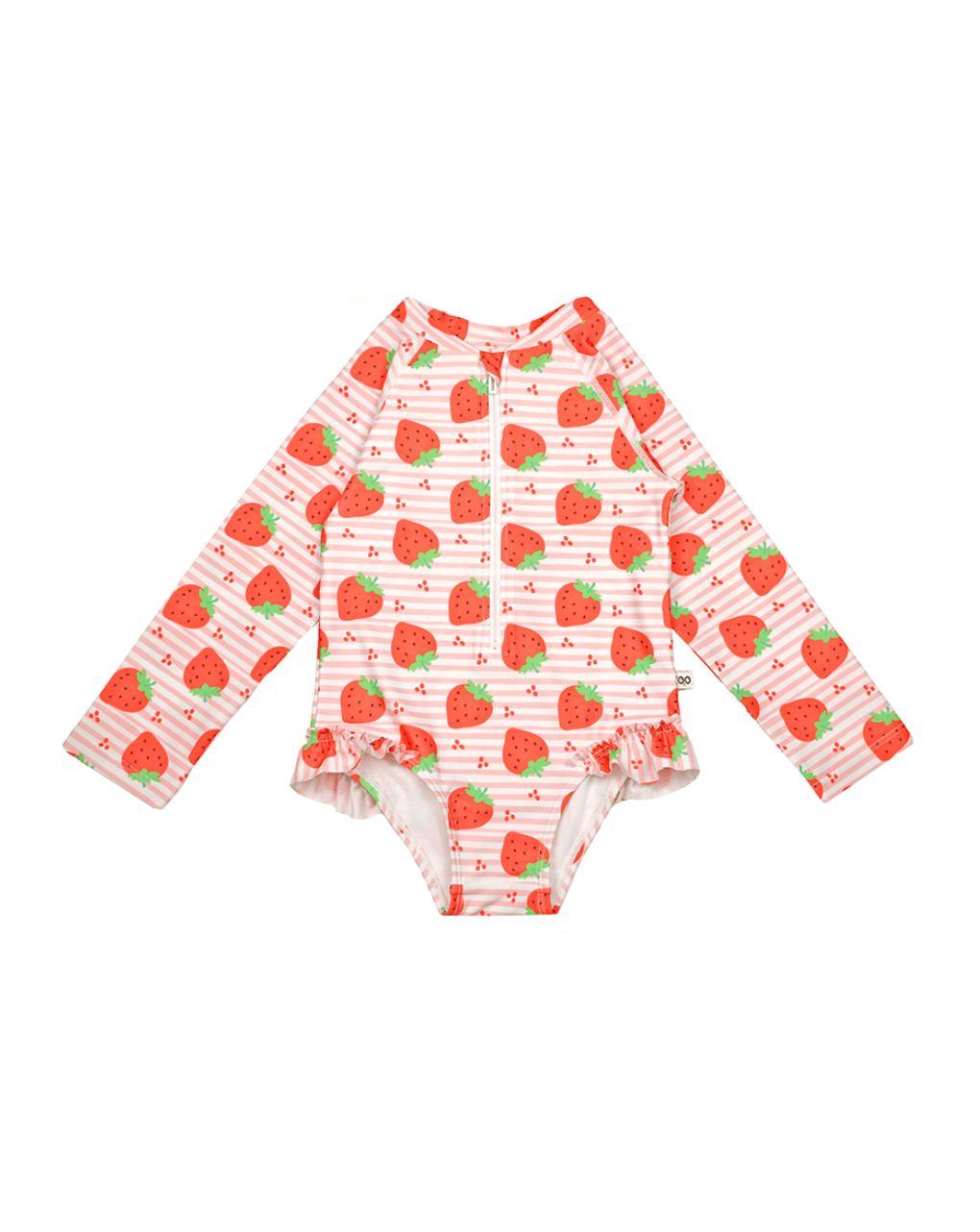 Zoocchini ολόσωμο μαγιό με μανίκια uv strawberry 6 μηνών - 4 ετών zoo12603 - Zoocchini