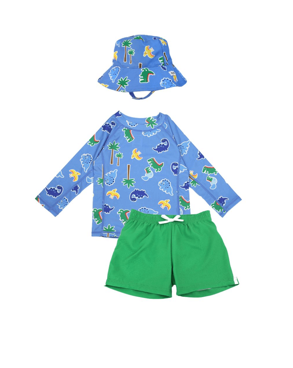 Zoocchini σετ uv μαγιό, bucket καπέλο & μπλούζα devin the dino & friends zoo16008