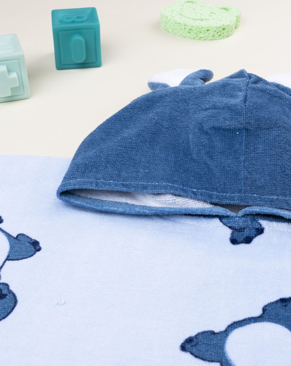 βρεφικό πόντσο θαλάσσης γαλάζιο stitch για αγόρι - Prénatal