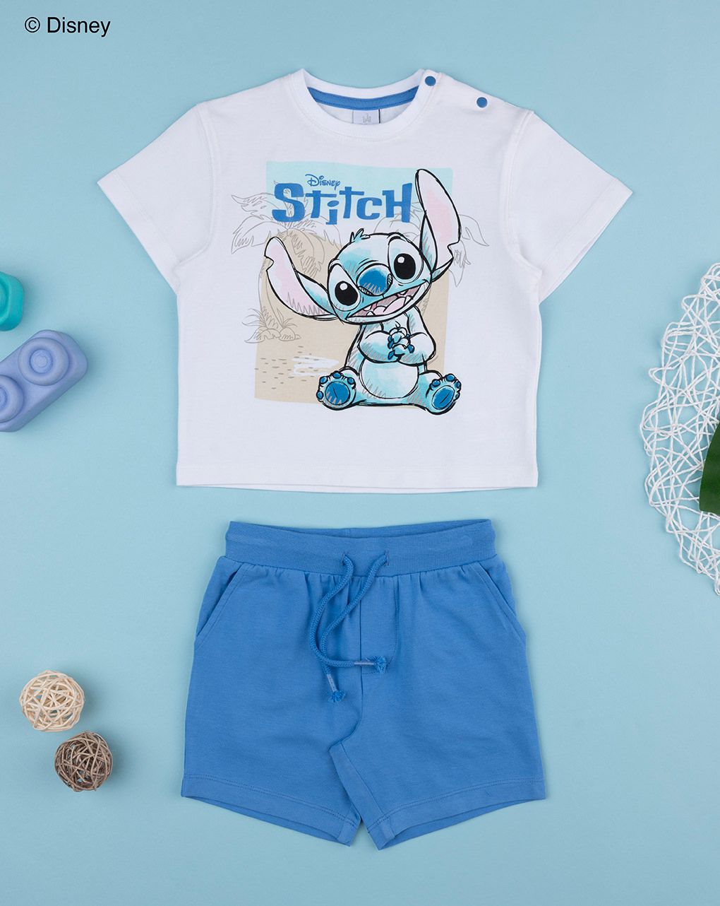βρεφικό σετ t-shirt και σορτσάκι stitch για αγόρι - Prénatal