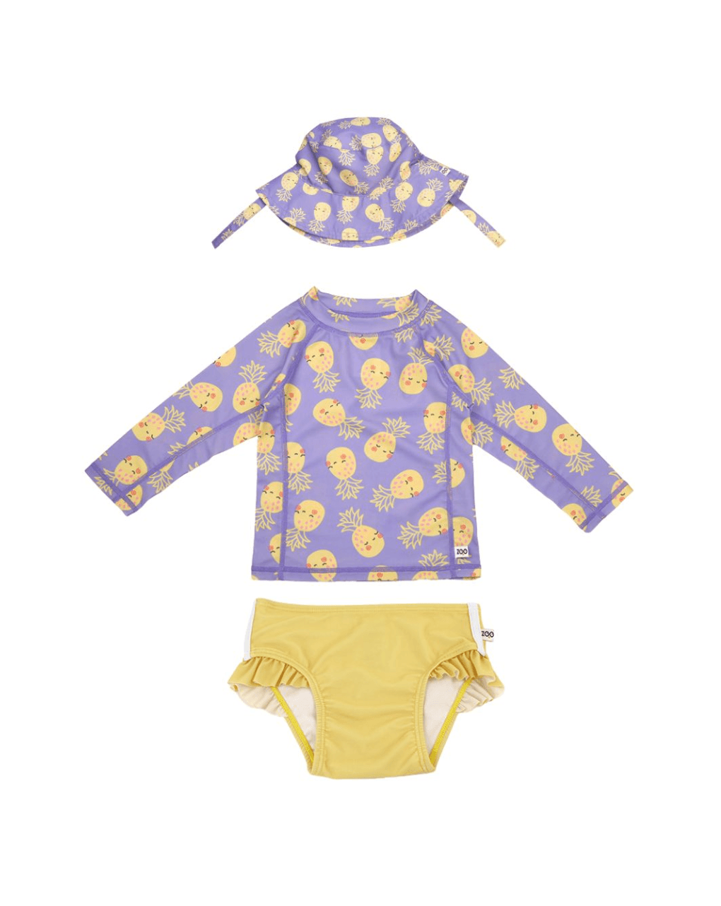 Zoocchini σετ uv μαγιό, bucket καπέλο & μπλούζα pineapple zoo16012 - Zoocchini