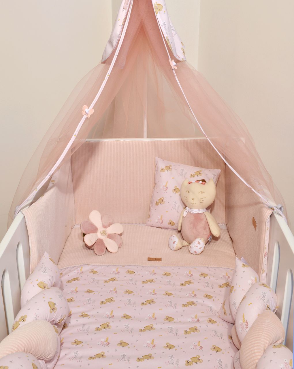 Baby oliver πάπλωμα & παπλοθήκη σχέδιο 412 ροζ κοτλέ βελουτέ 46-6700/412