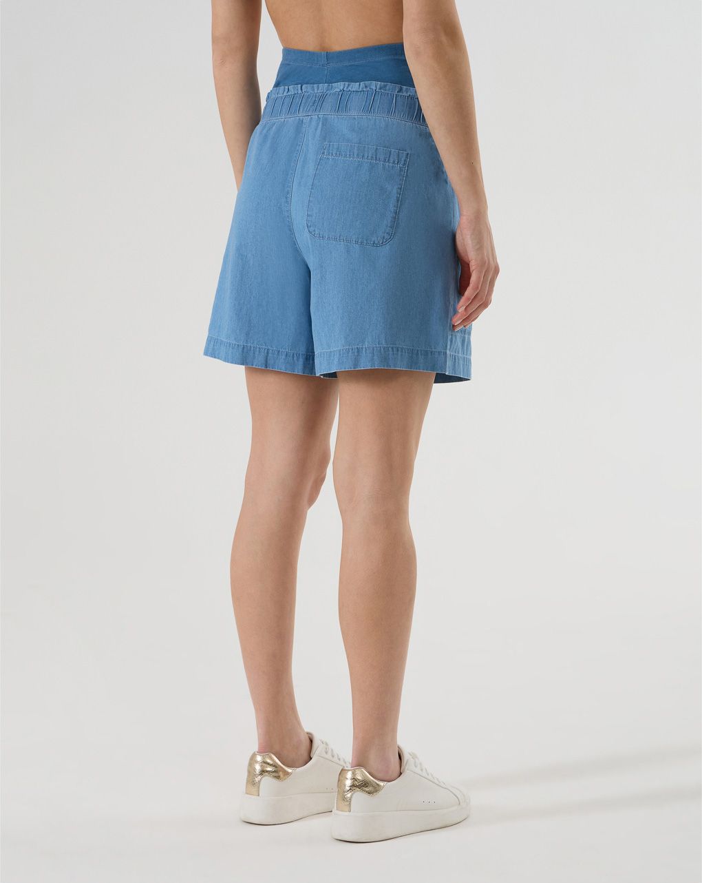 γυναικείο τζιν σορτσάκι εγκυμοσύνης μπλε chambray - Prénatal