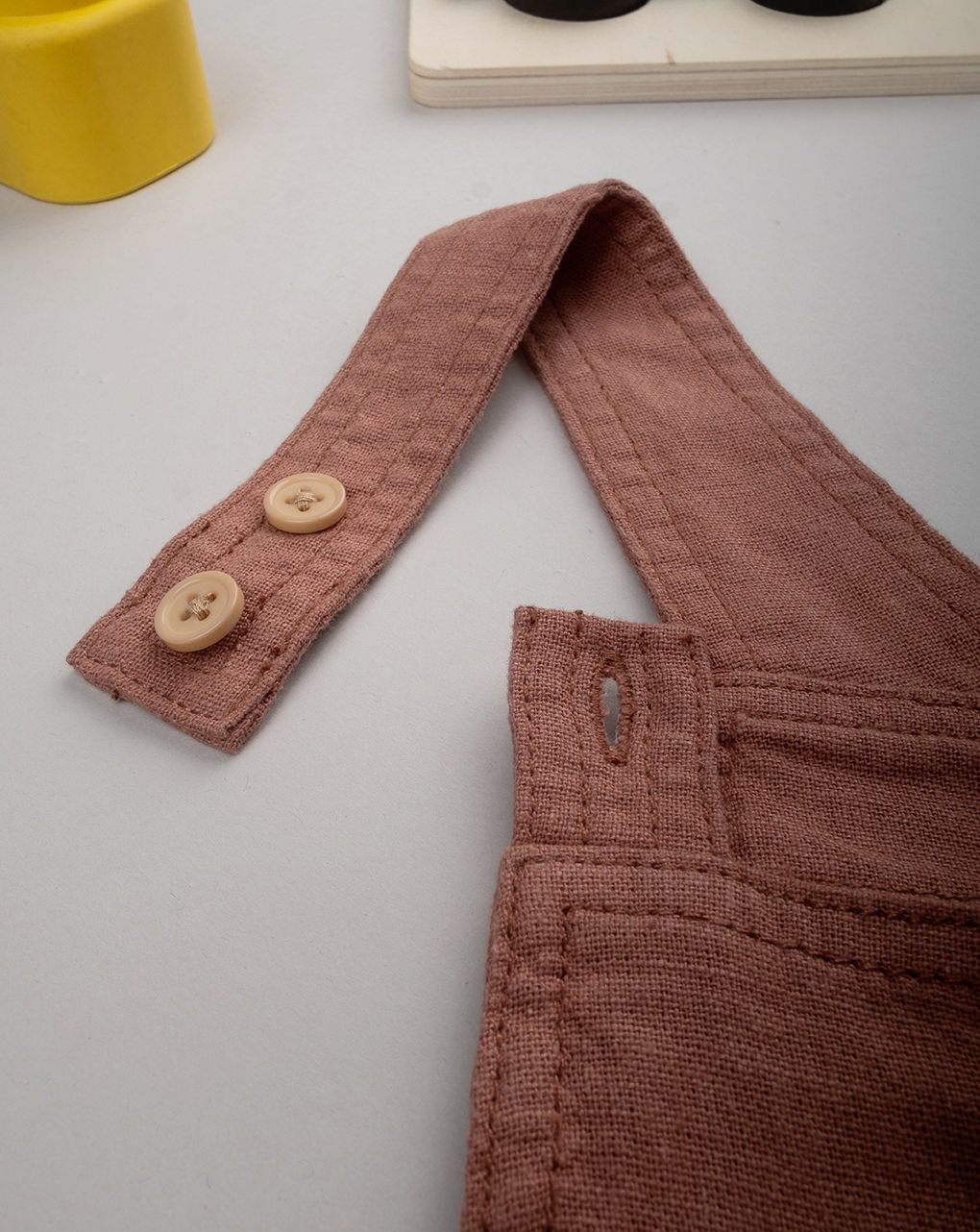 βρεφική σαλοπέτα λινή καφέ savana για αγόρι - Prénatal