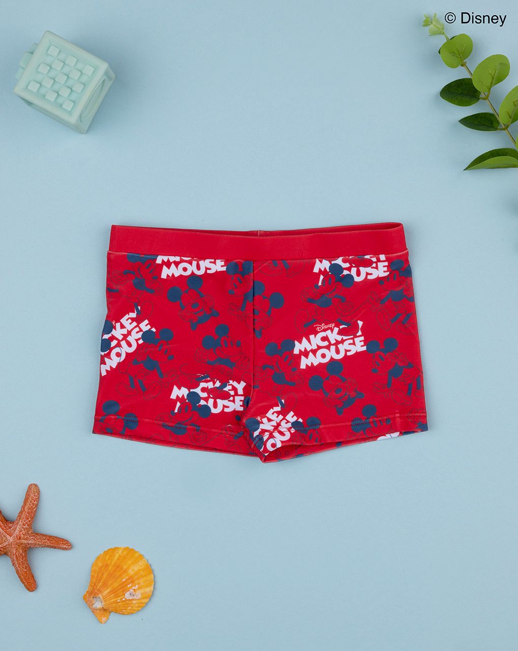 βρεφικό μαγιό σορτσάκι κόκκινο mickey για αγόρι