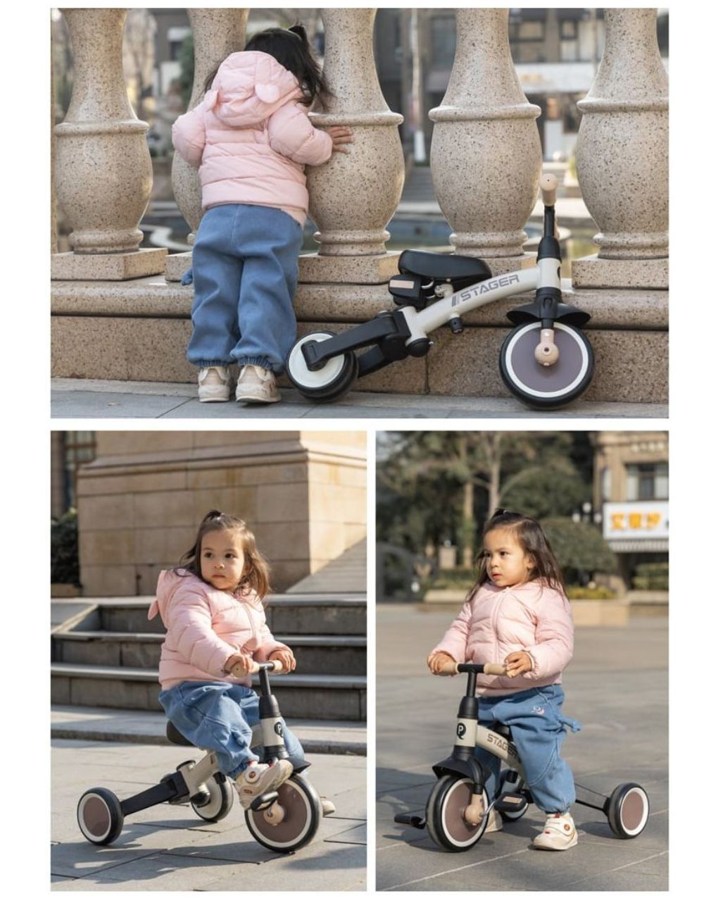 Qplay ποδήλατο τρίκυκλο stager 3in1 pink 01-1212075-05 - QPLAY