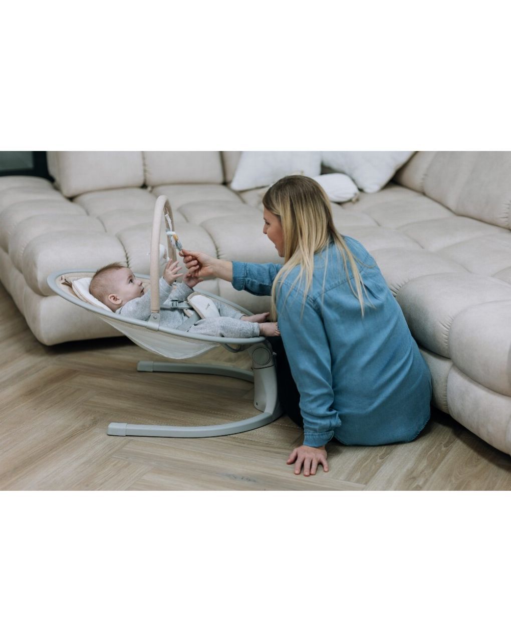 Freeon ηλεκτρικό ρηλάξ elite swing με μουσική beige 84904 - Freeon