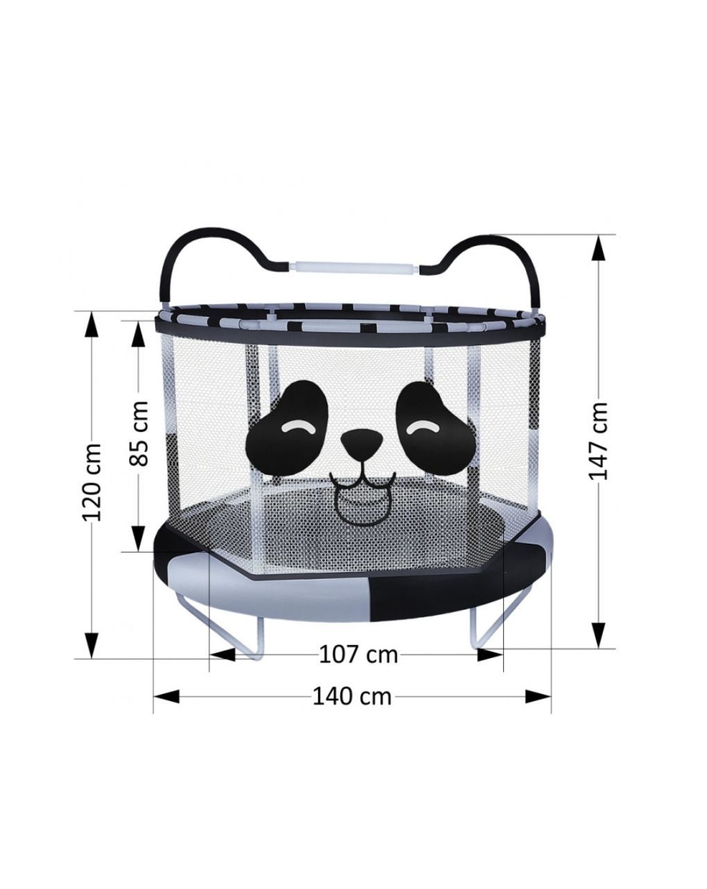Bebe stars τραμπολίνο με δίχτυ 140cm panda 644-190 - Bebe Stars