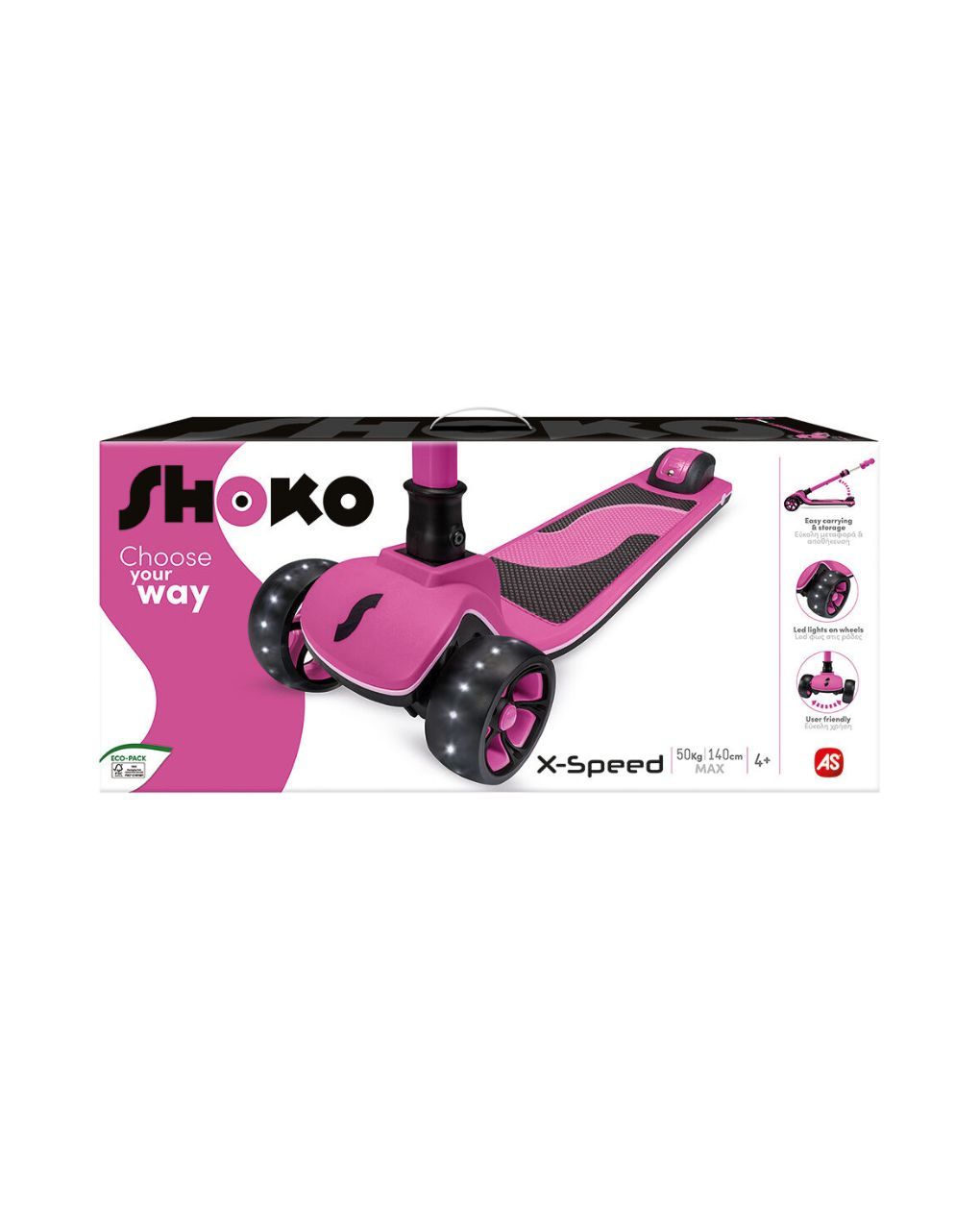 As shoko πατίνι scooter x-speed ροζ 5004-50527 - Shoko