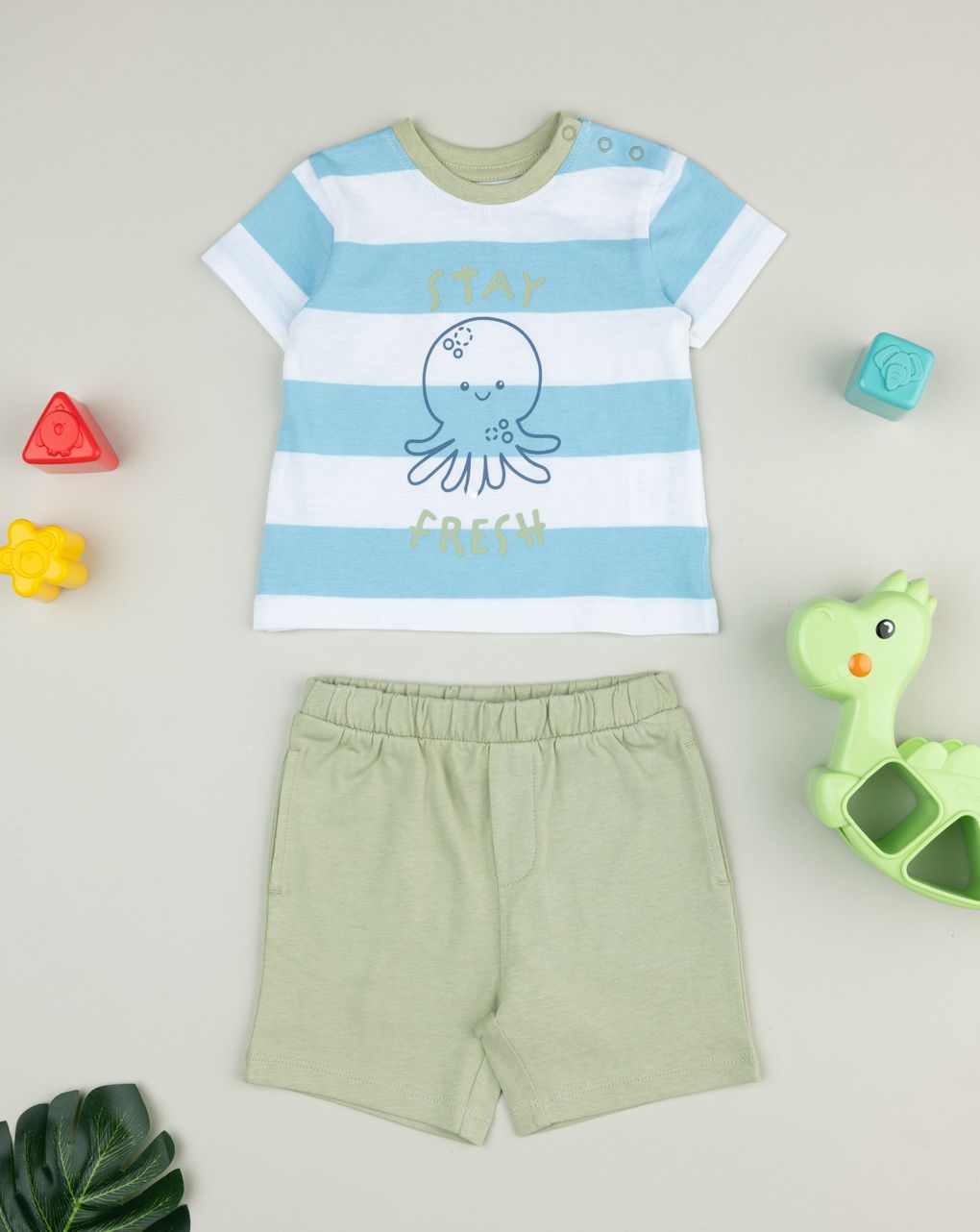 βρεφικό σετ t-shirt και σορτσάκι stay fresh για αγόρι