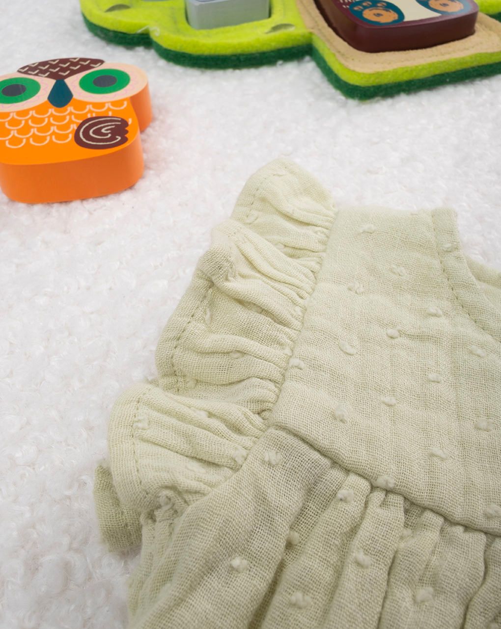 βρεφικό πουκάμισο πράσινο με βολάν για κορίτσι - Prénatal