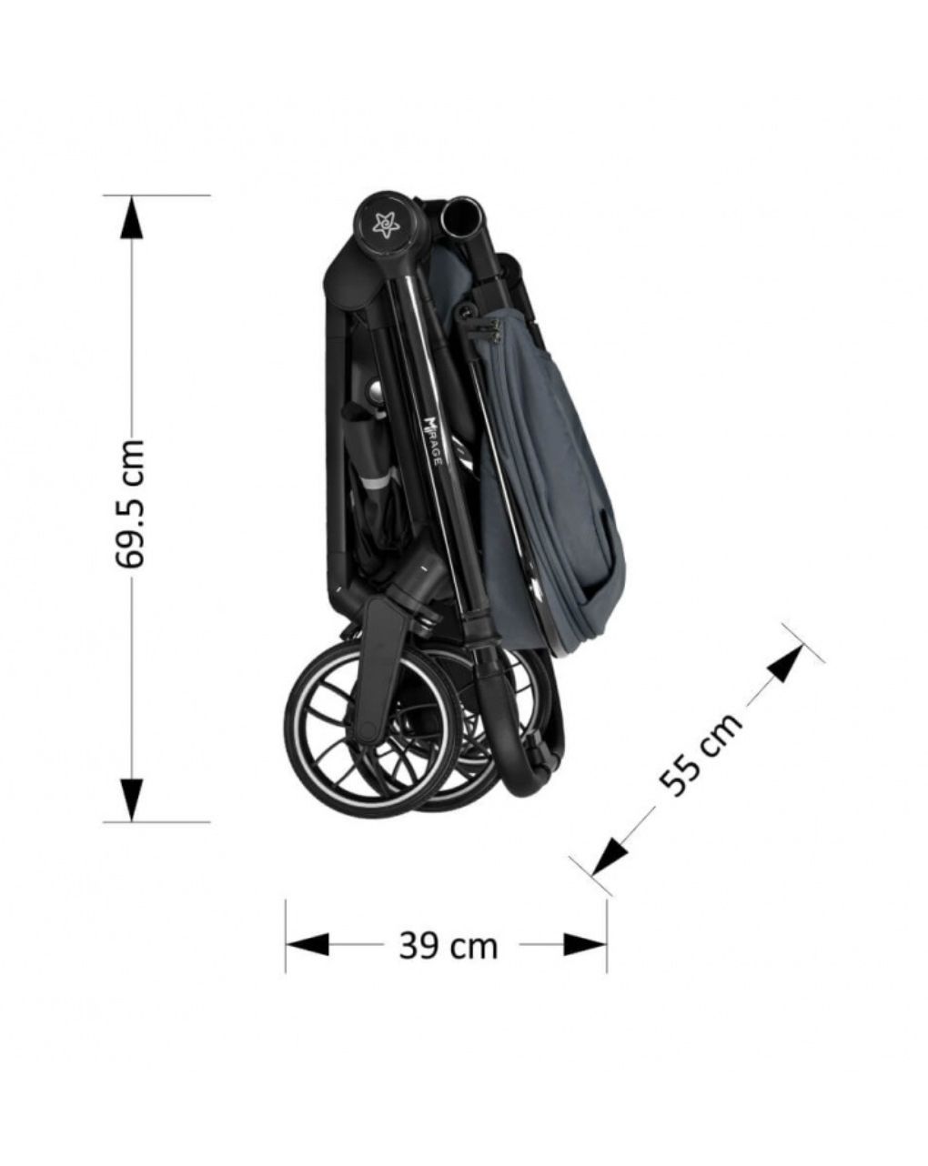 Bebe stars πολυκαρότσι mirage 2σε1 grey 331-188 - Bebe Stars