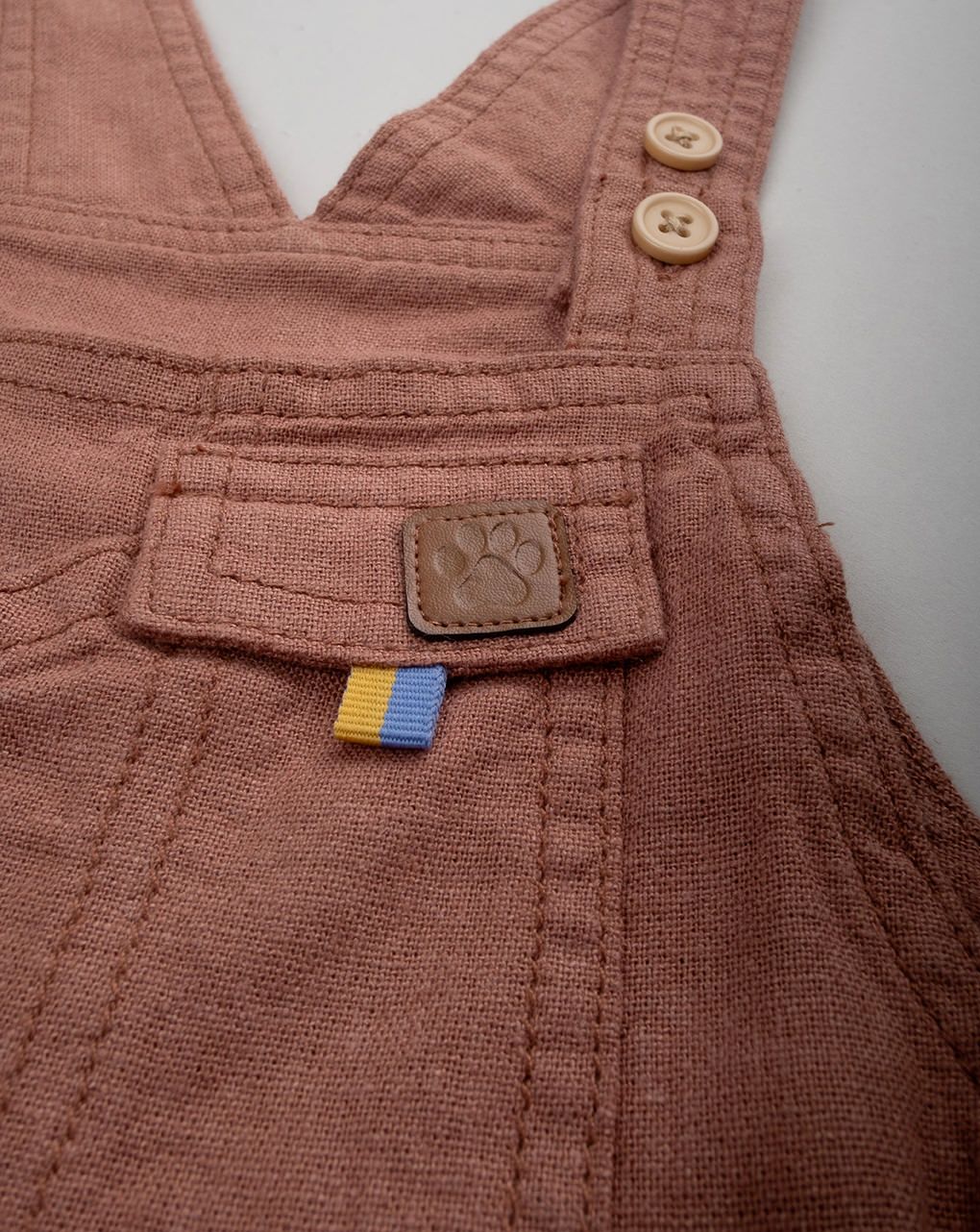 βρεφική σαλοπέτα λινή καφέ savana για αγόρι - Prénatal