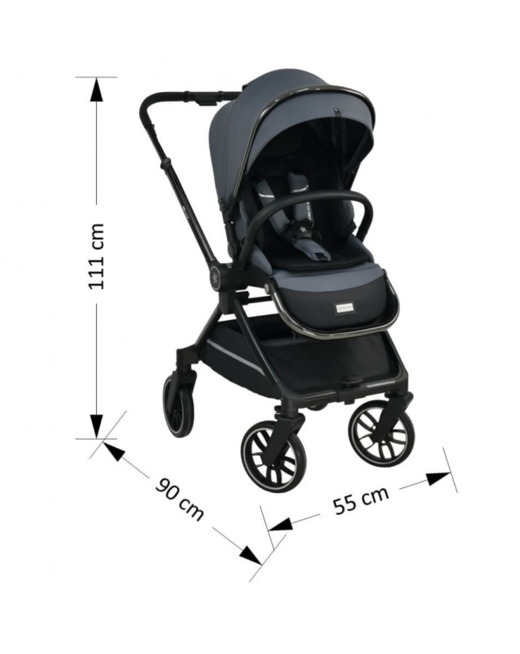 Bebe stars πολυκαρότσι mirage 2σε1 grey 331-188 - Bebe Stars