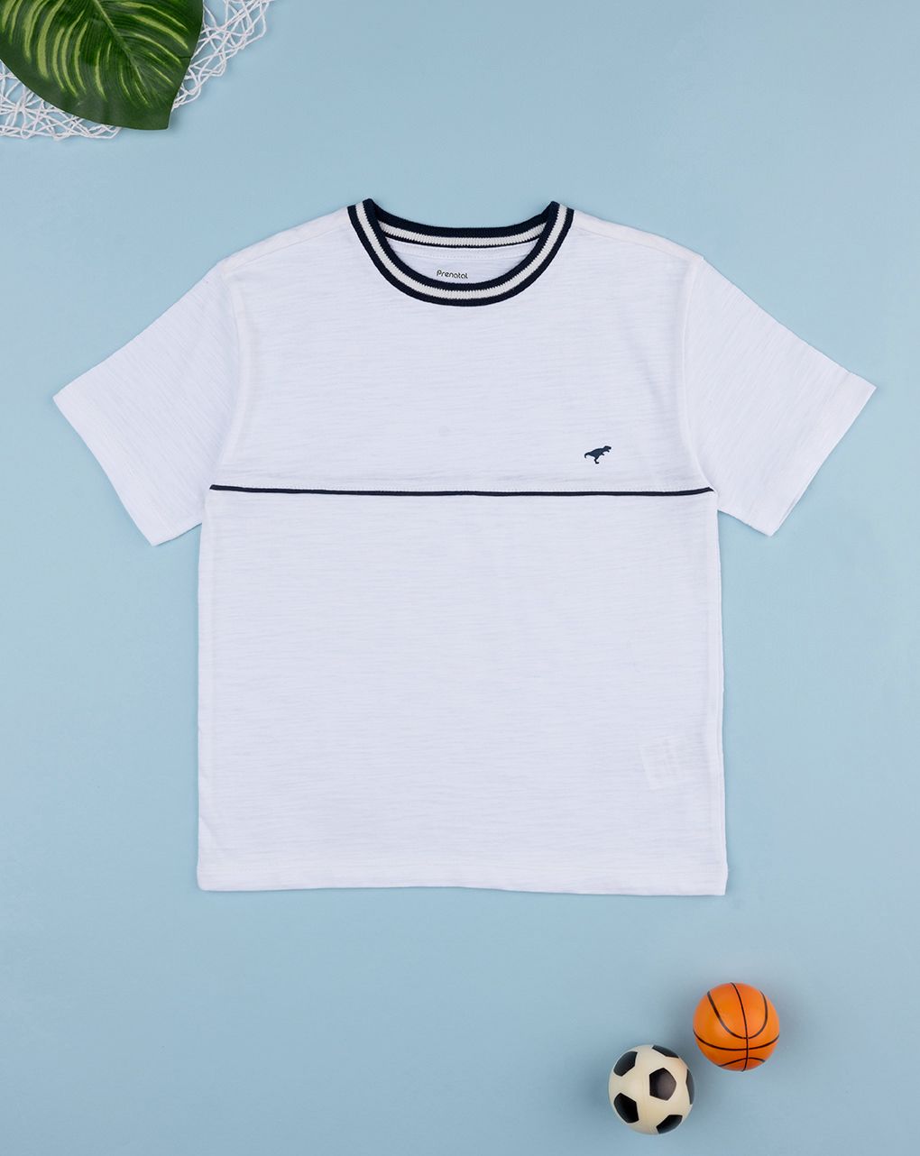 παιδικό t-shirt λευκό με δεινόσαυρο για αγόρι - Prénatal