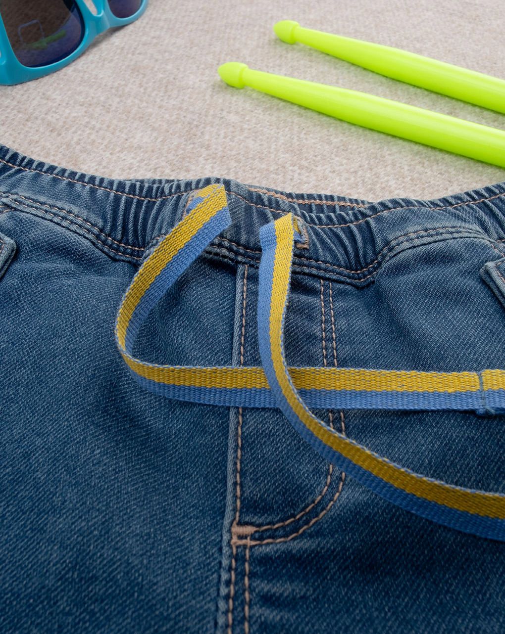 βρεφική τζιν βερμούδα με ελέφαντα για αγόρι - Prénatal