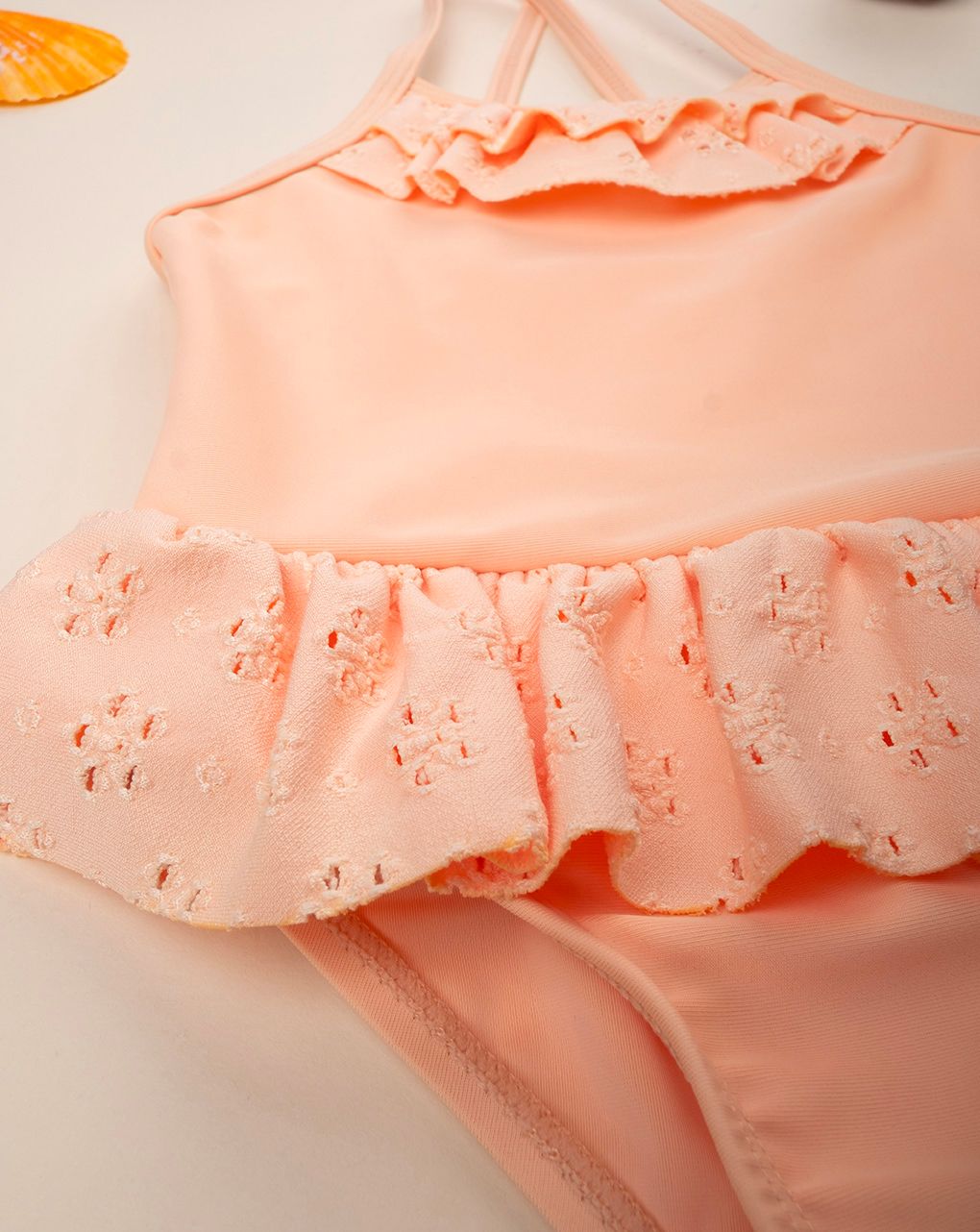 βρεφικό ολόσωμο μαγιό πορτοκαλί sangallo για κορίτσι - Prénatal