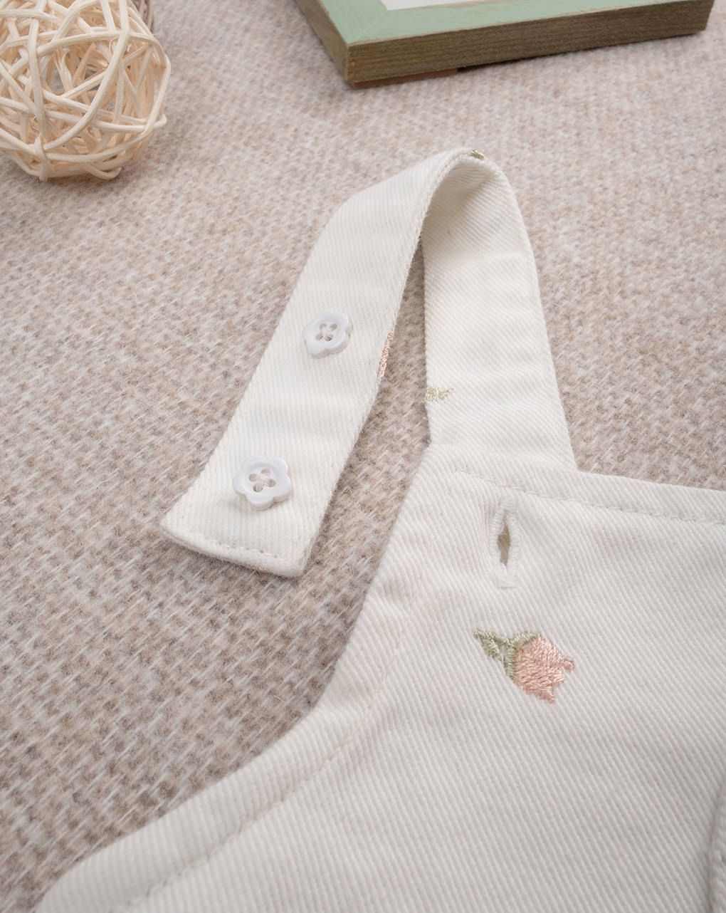 βρεφική σαλοπέτα λευκή με τουλίπες για κορίτσι - Prénatal