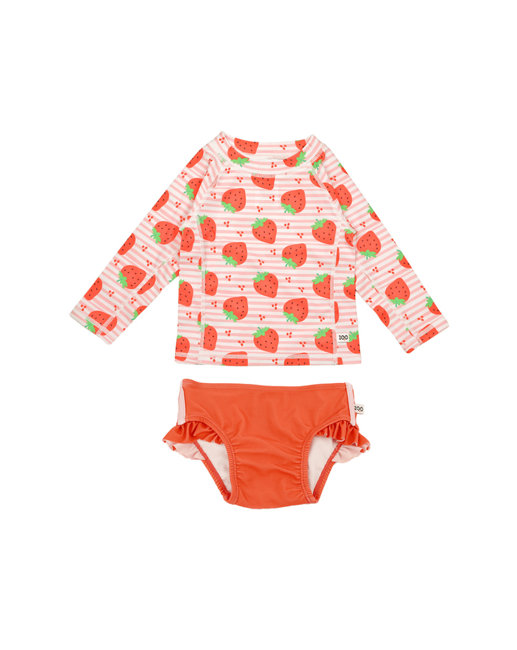 Zoocchini σετ uv μαγιό και μπλούζα strawberry 6 μηνών - 4 ετών zoo16404 - Zoocchini