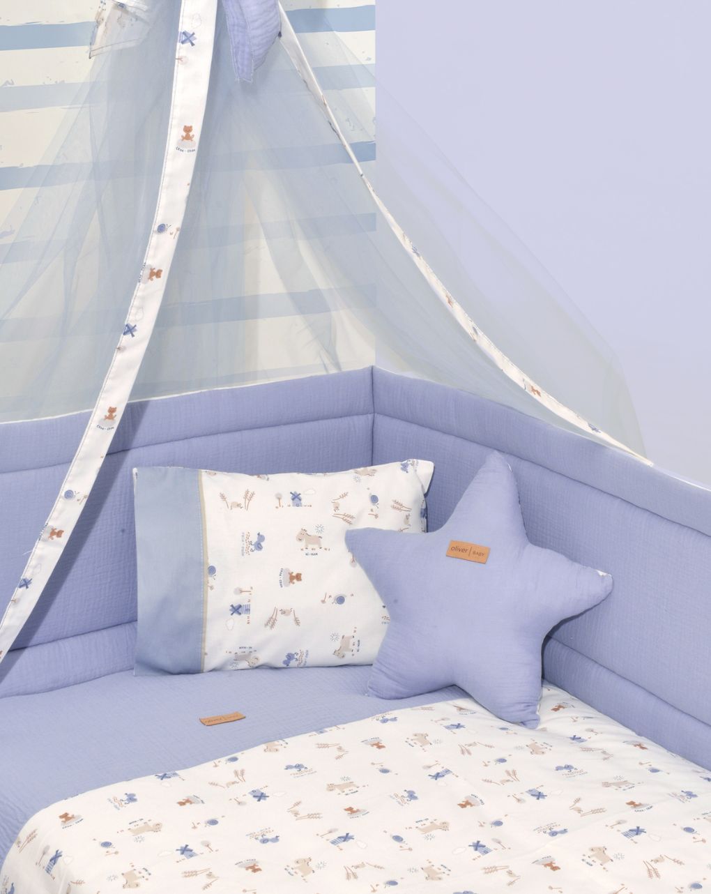 Baby oliver πάντα διπλής όψης σχέδιο 414 ραφ εμπριμέ μουσελίνα oliver baby 46-6702/414