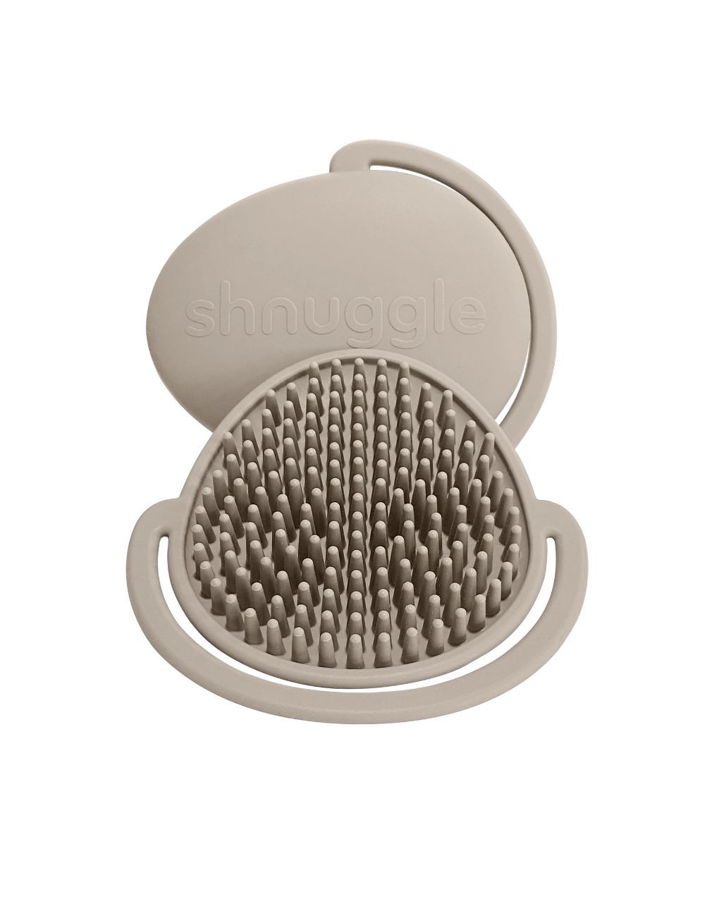 Shnuggle βρεφική βούρτσα μπάνιου σιλικόνης taupe