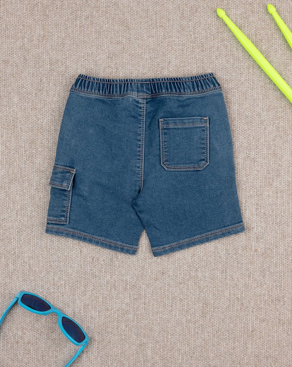 βρεφική τζιν βερμούδα με ελέφαντα για αγόρι - Prénatal