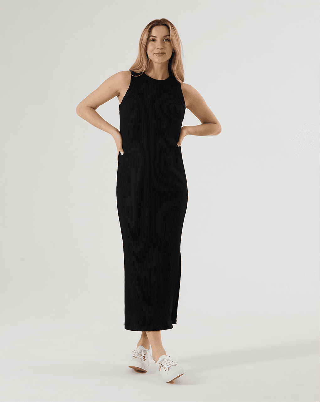 γυναικείο φόρεμα εγκυμοσύνης μαύρο ριμπ - Prénatal