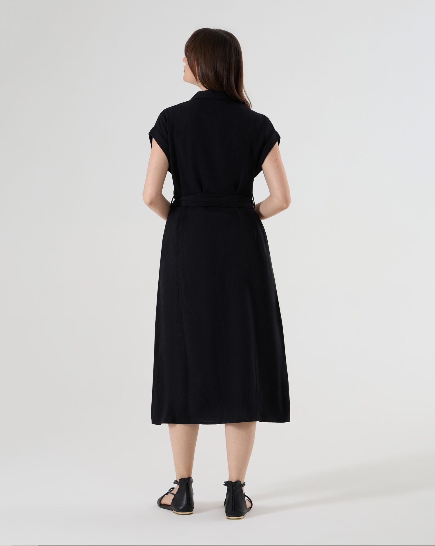 γυναικείο φόρεμα chemisier εγκυμοσύνης/θηλασμού μαύρο - Prénatal