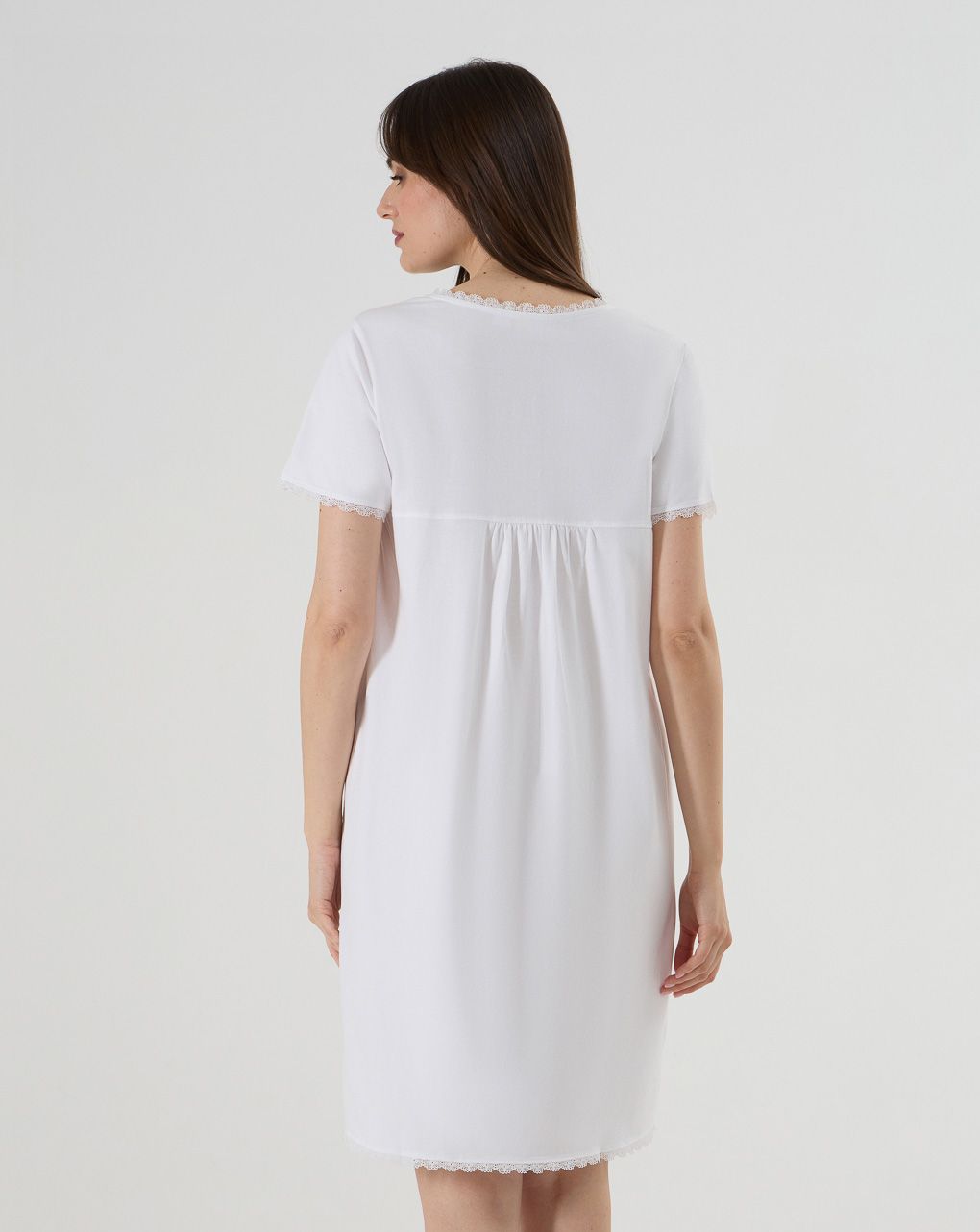 γυναικείο νυχτικό εγκυμοσύνης/θηλασμού λευκό sangallo - Prénatal