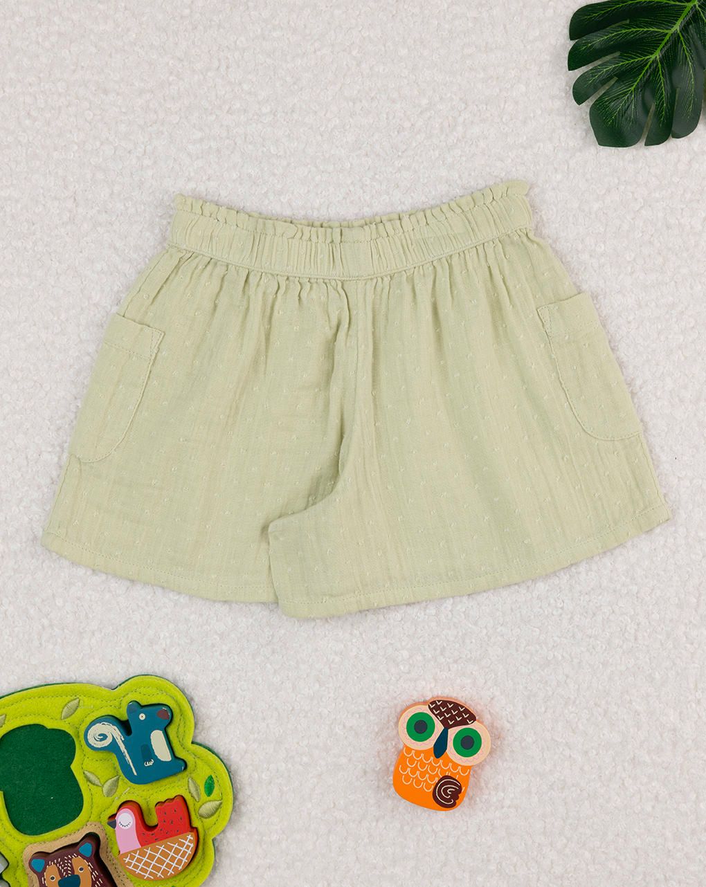 παιδικό σορτσάκι πράσινο με τσέπες για κορίτσι - Prénatal