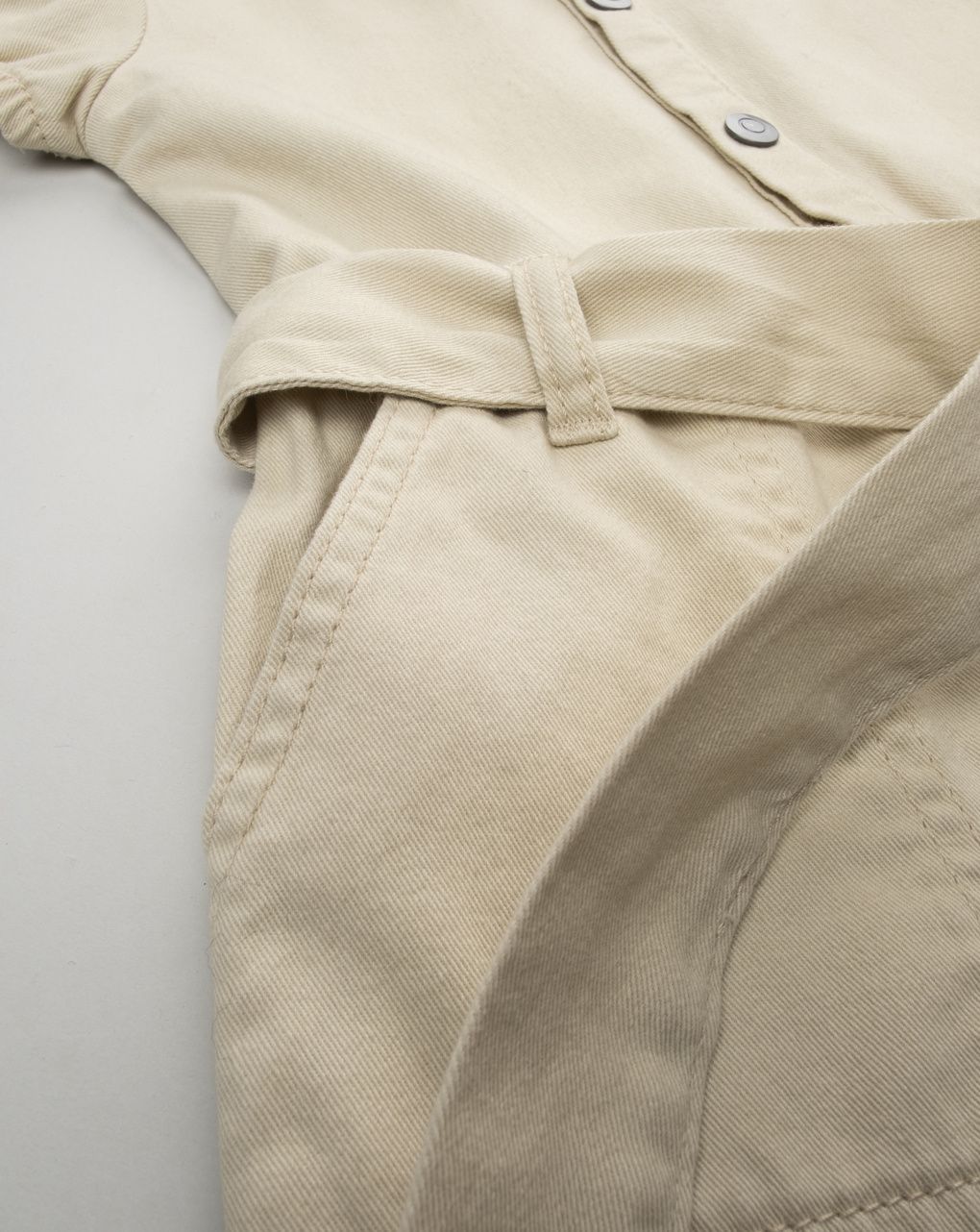 παιδική ολόσωμη φόρμα μπεζ με ζώνη για κορίτσι - Prénatal