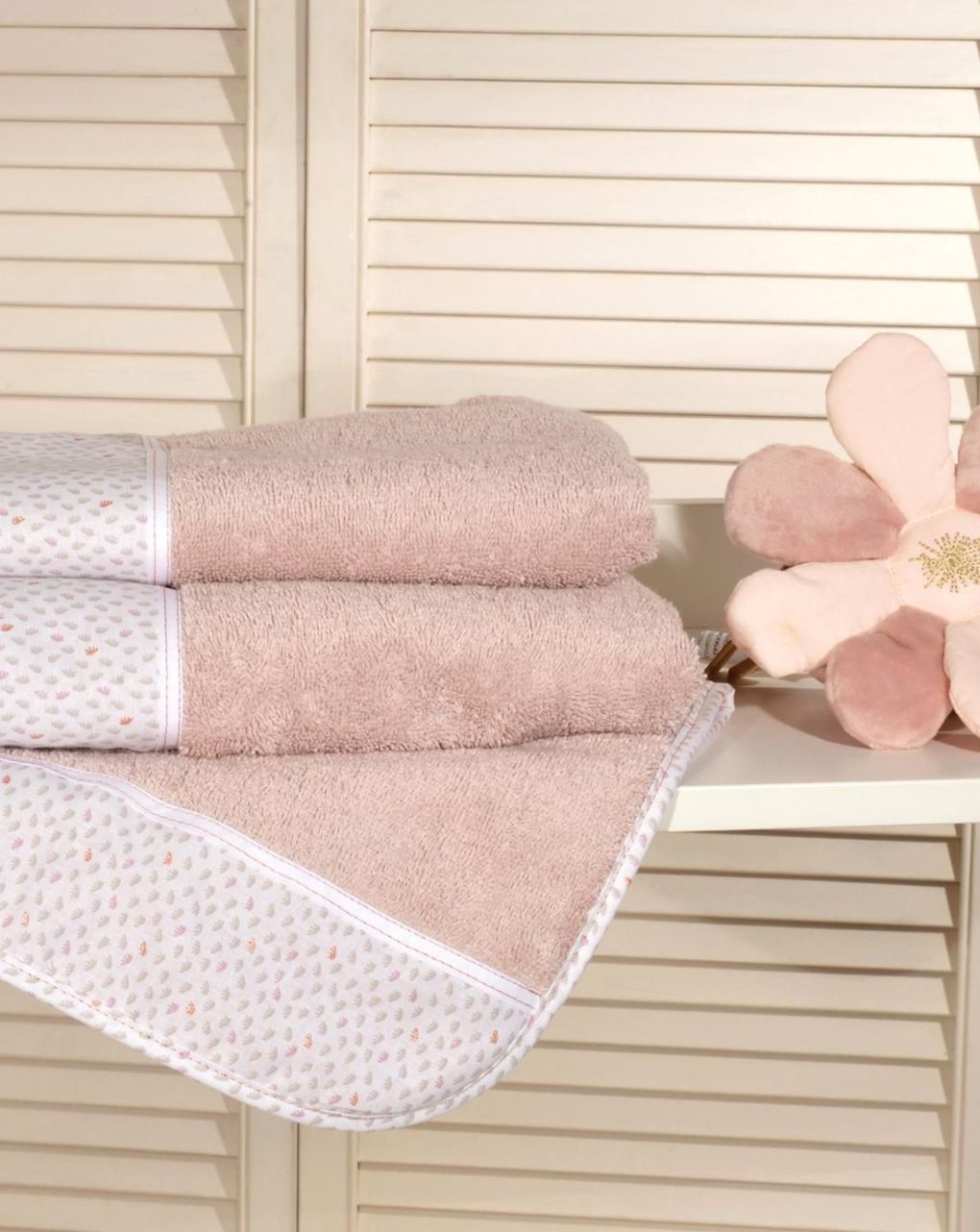 Baby oliver σετ πετσέτες 2 τεμ 100% βαμβάκι σχέδιο 402-1 ροζ 46-6760/402-1 - Baby Oliver