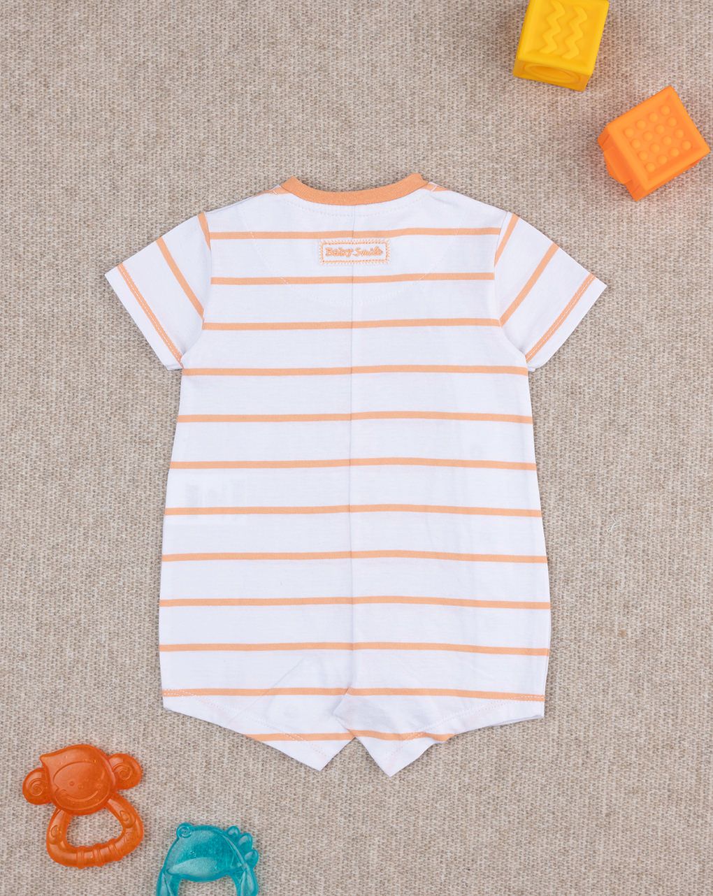βρεφικό φορμάκι ριγέ πορτοκαλί baby smile unisex - Prénatal