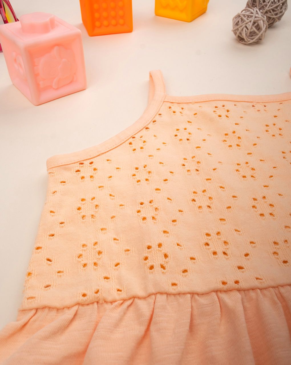 παιδικό φόρεμα πορτοκαλί sangallo για κορίτσι - Prénatal