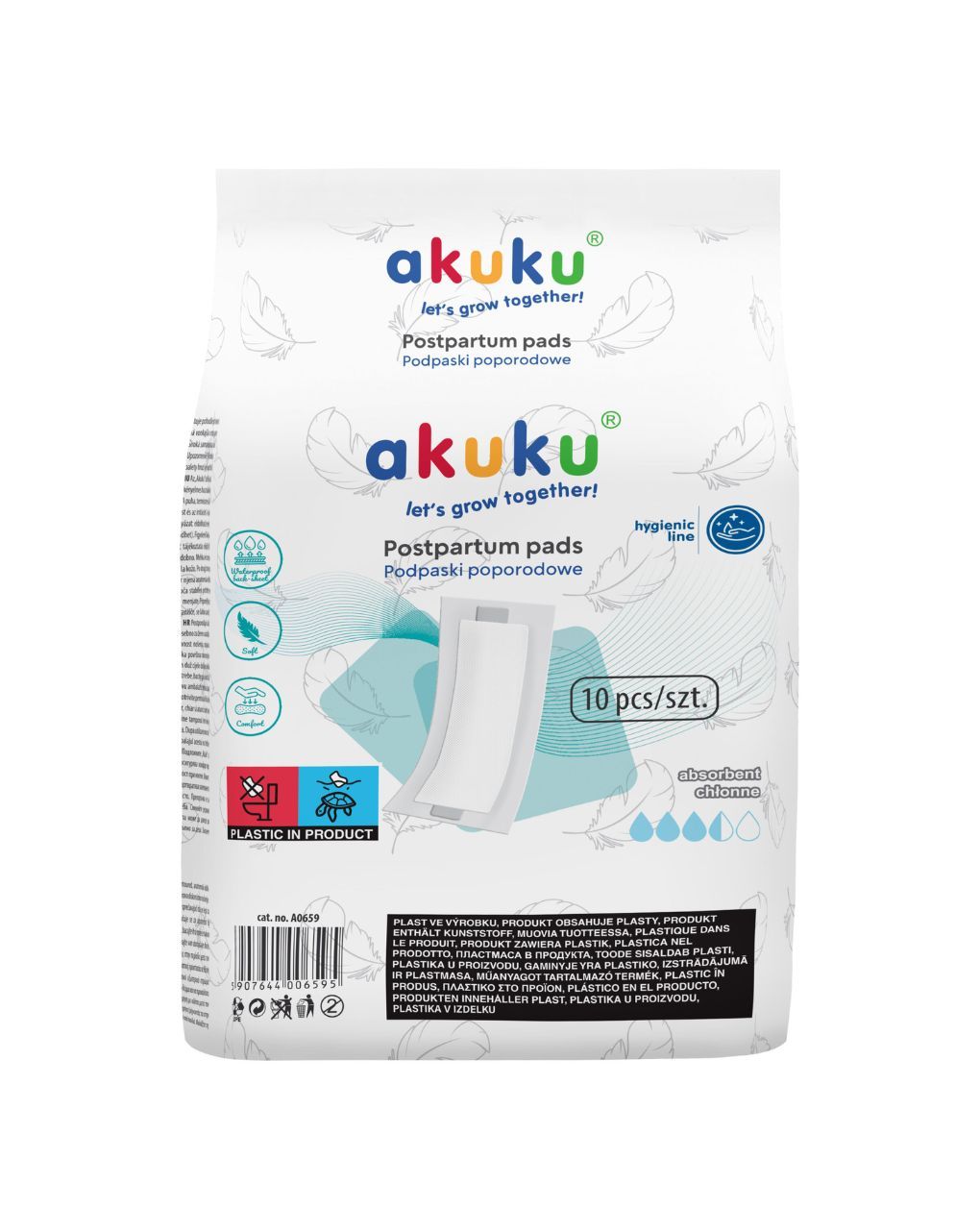 Akuku σερβιέτες λοχείας 10τμχ a0659 - Akuku