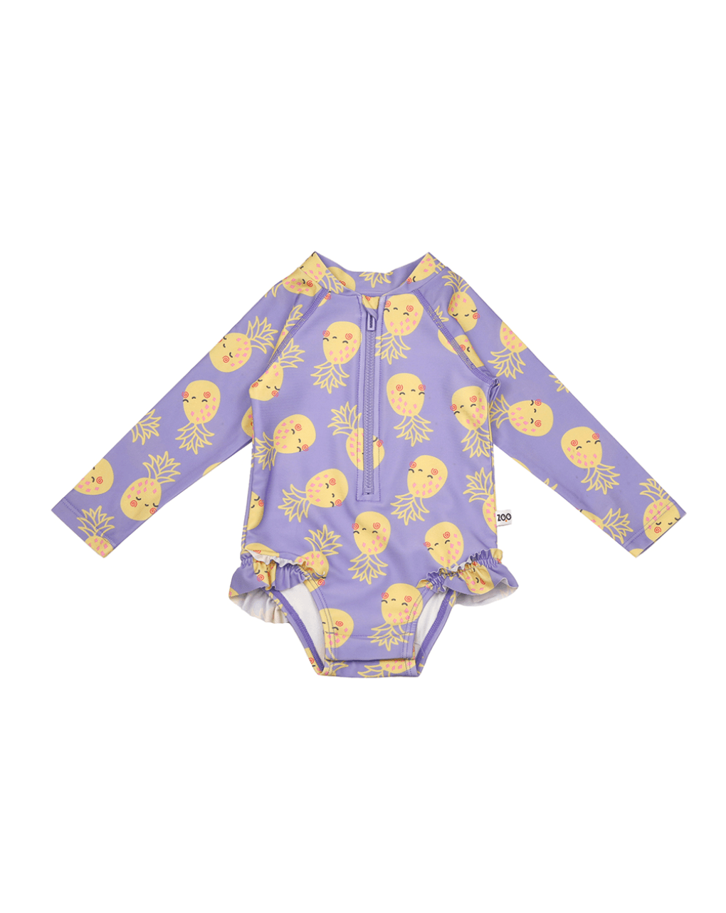 Zoocchini ολόσωμο μαγιό με μανίκια uv pineapple 6 μηνών - 4 ετών zoo12602