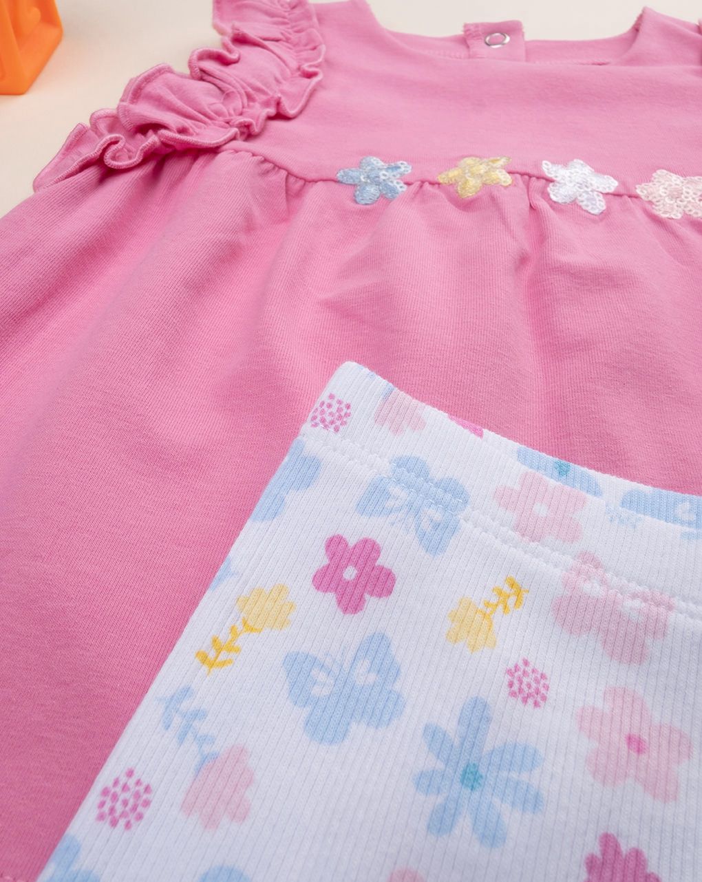 βρεφικό σετ μπλούζα και κολάν με λουλούδια για κορίτσι - Prénatal