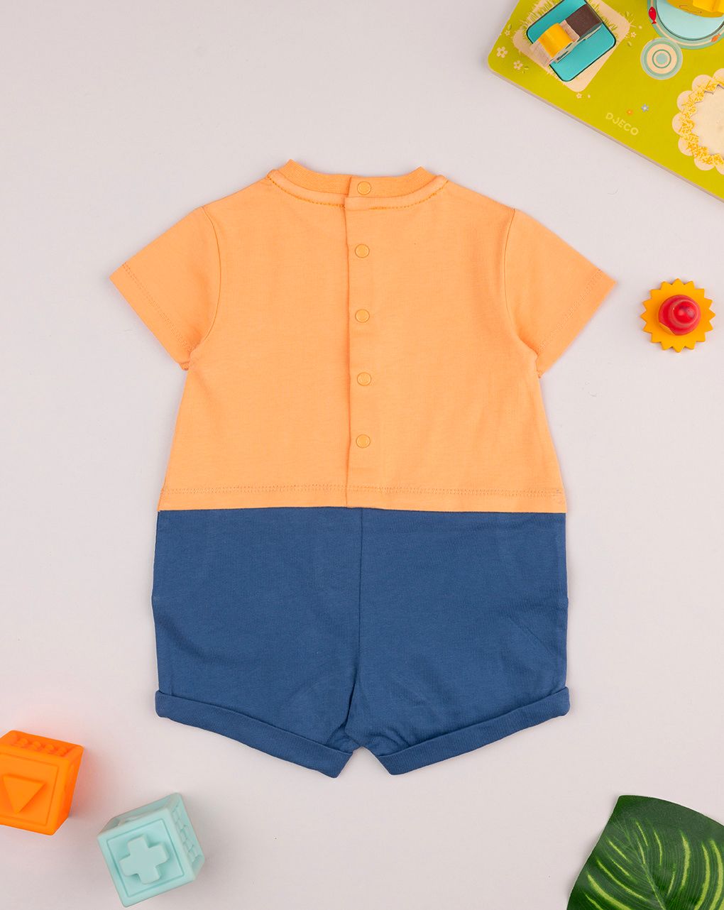 βρεφικό φορμάκι πορτοκαλί/μπλε surfing για αγόρι - Prénatal