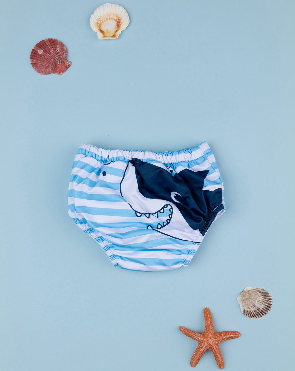 βρεφικό μαγιό πάνα ριγέ με καρχαρίες για αγόρι - Prénatal