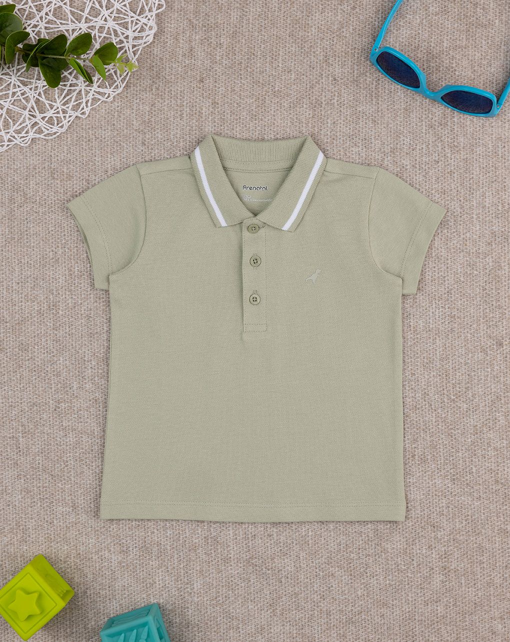 βρεφικό t-shirt πόλο λαδί dino για αγόρι - Prénatal
