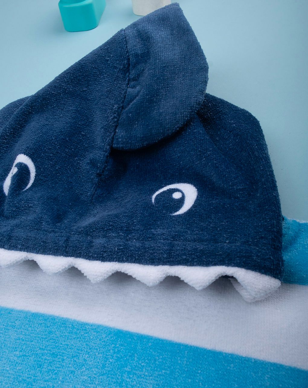 βρεφικό πόντσο θαλάσσης ριγέ με καρχαρία για αγόρι - Prénatal