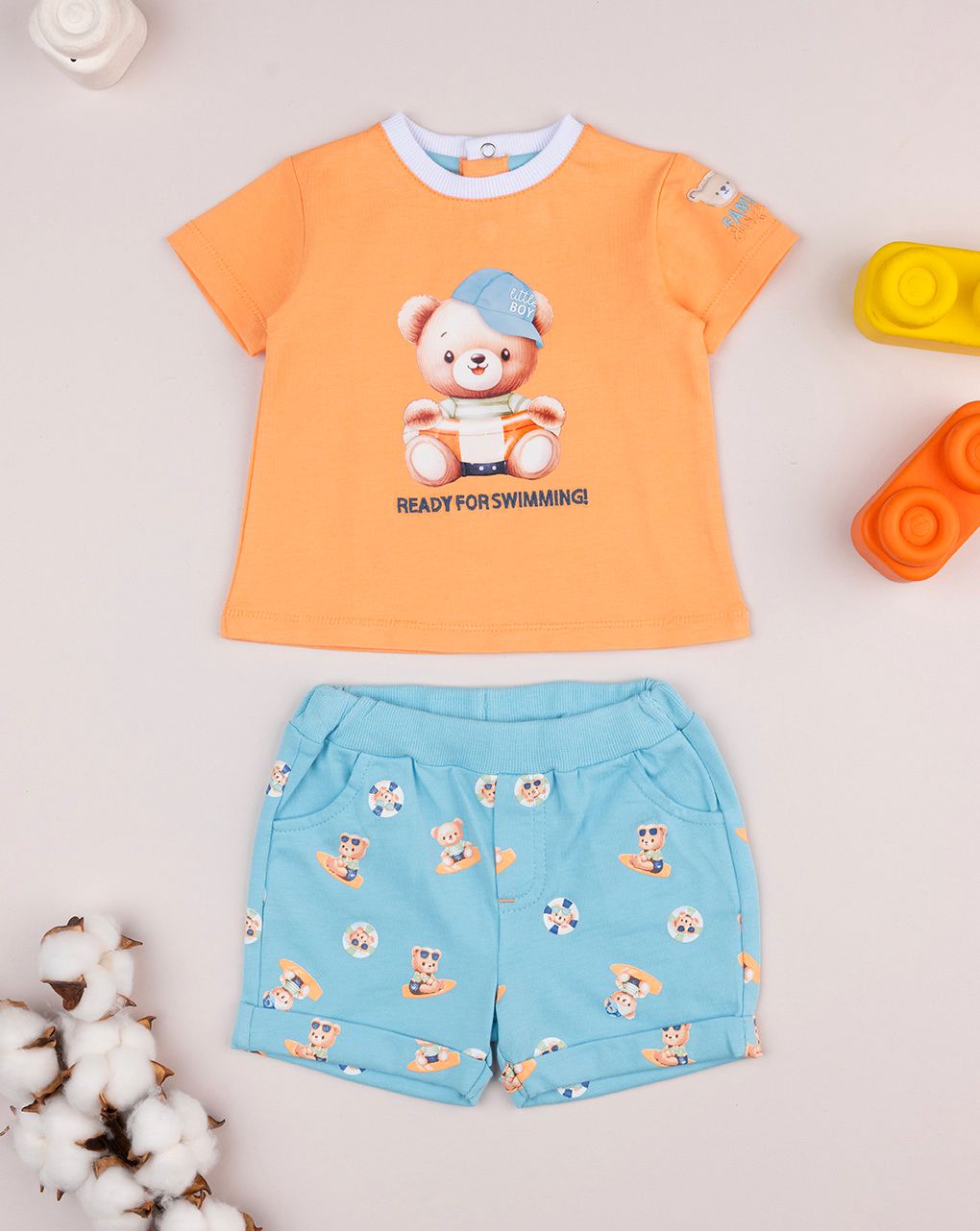 βρεφικό σετ t-shirt και σορτσάκι swimming για αγόρι