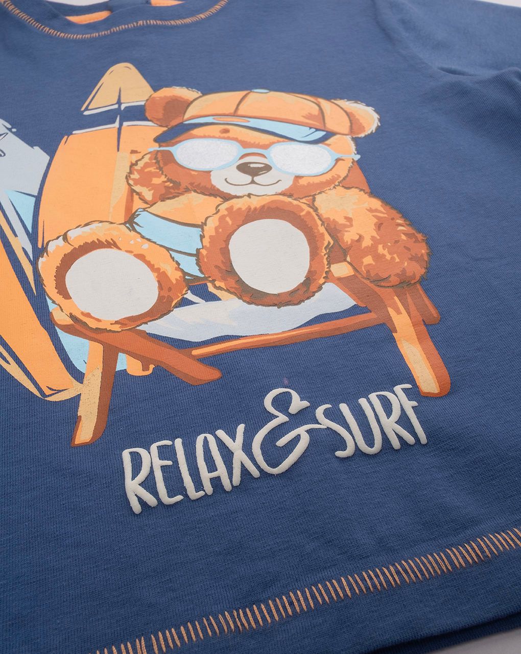 βρεφικό t-shirt μπλε αρκουδάκι surfer για αγόρι - Prénatal