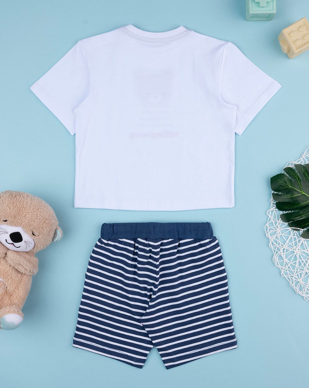 βρεφικό σετ t-shirt και σορτσάκι sailing away για αγόρι - Prénatal