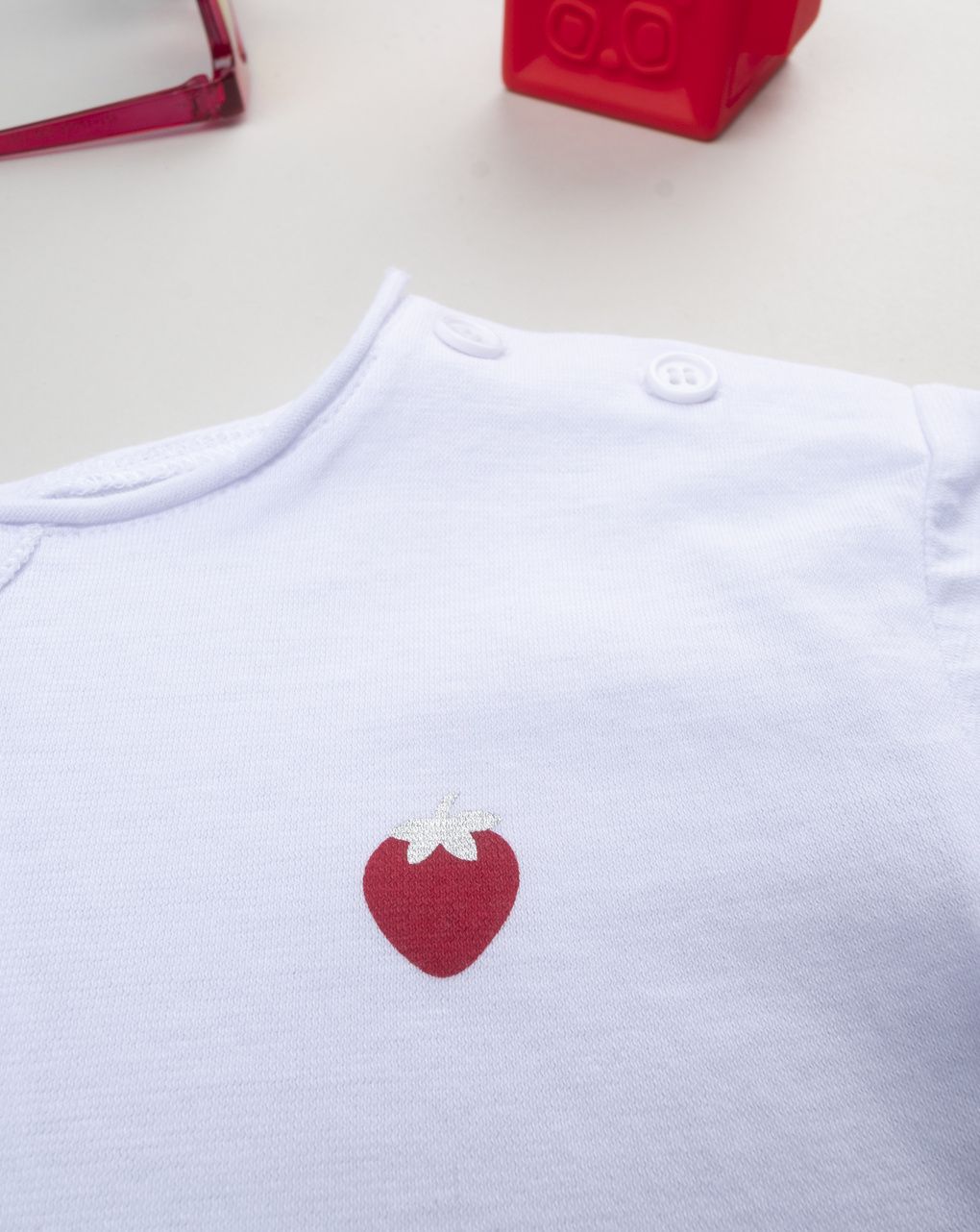 βρεφικό t-shirt λευκό με φράουλα για κορίτσι - Prénatal