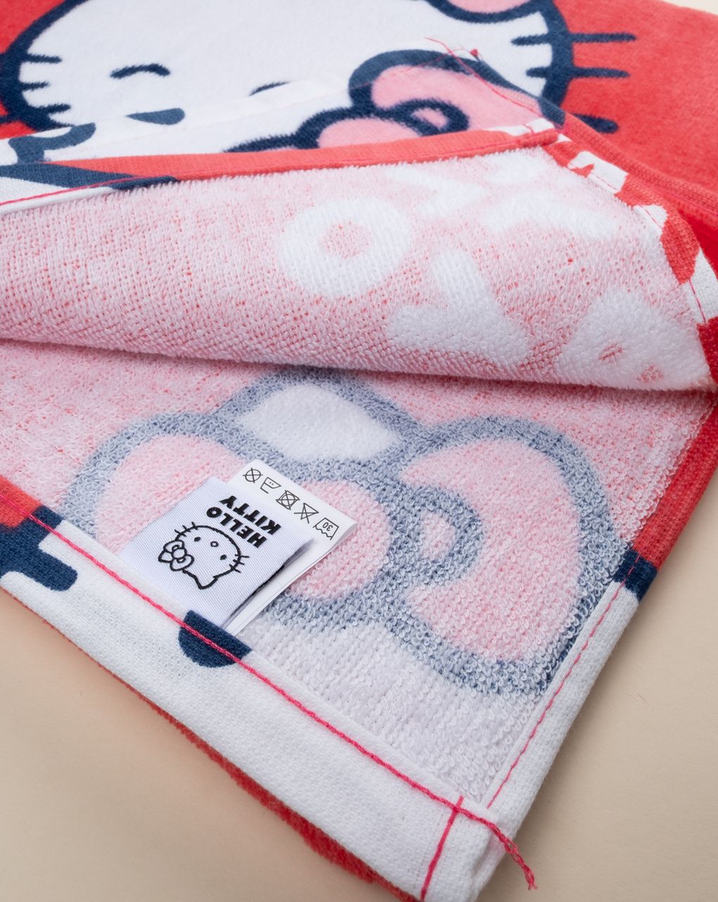 παιδική πετσέτα θαλάσσης κοραλί hello kitty για κορίτσι - Prénatal