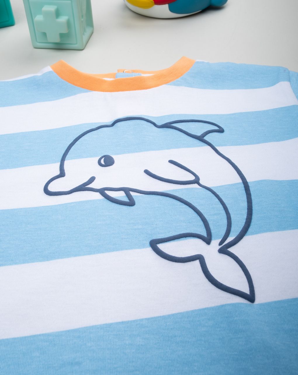 βρεφικό t-shirt ριγέ με δελφίνι για αγόρι - Prénatal