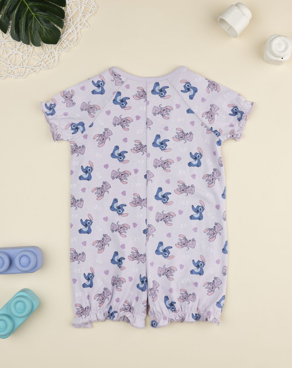 βρεφική ολόσωμη πιτζάμα λιλά stitch για κορίτσι - Prénatal